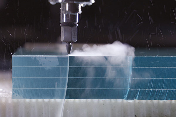 Waterjet cutting glass