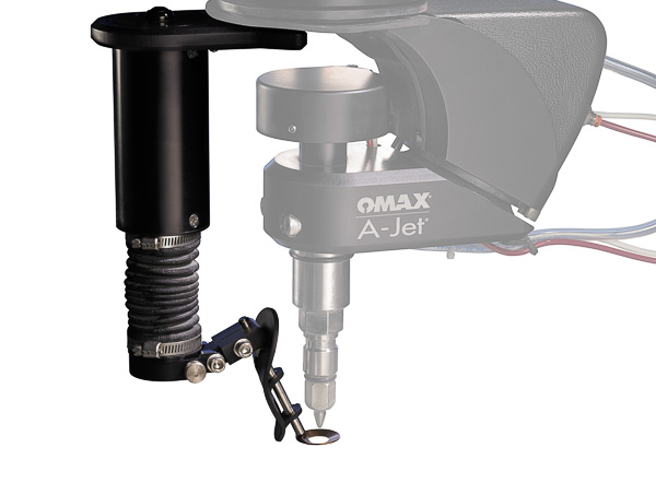 Terrain follower for OMAX waterjets with A-jet