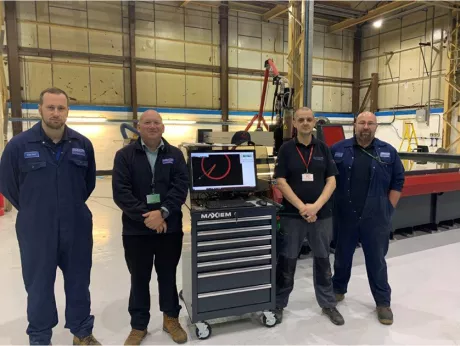Ansaldo team in front of their new waterjet