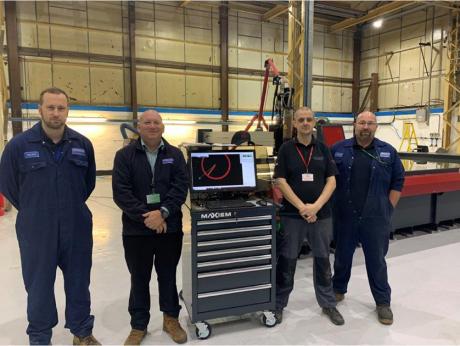 Ansaldo team in front of their new waterjet