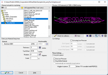 Screenshot of offset